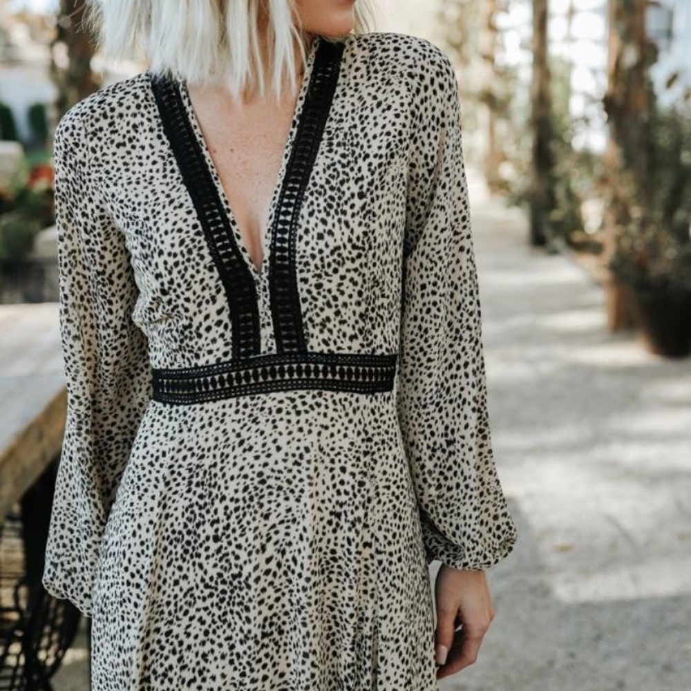 Baltic Born Cha Cha Cheetah Maxi Dress in Taupe